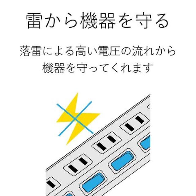 エレコム 電源タップ 雷ガード 一括スイッチ マグネット付き < インテリア/ライフ エレコム 電源タップ 雷ガード 一括スイッチ マグネット付き < インテリア/ライフの