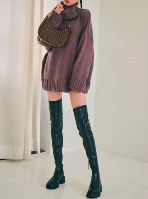 GRL タンクソールストレッチレザーロングブーツ < ブランド  GRL タンクソールストレッチレザーロングブーツ  < ブランドの