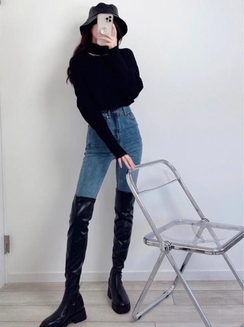 GRL タンクソールストレッチレザーロングブーツ < ブランド  GRL タンクソールストレッチレザーロングブーツ < ブランドの