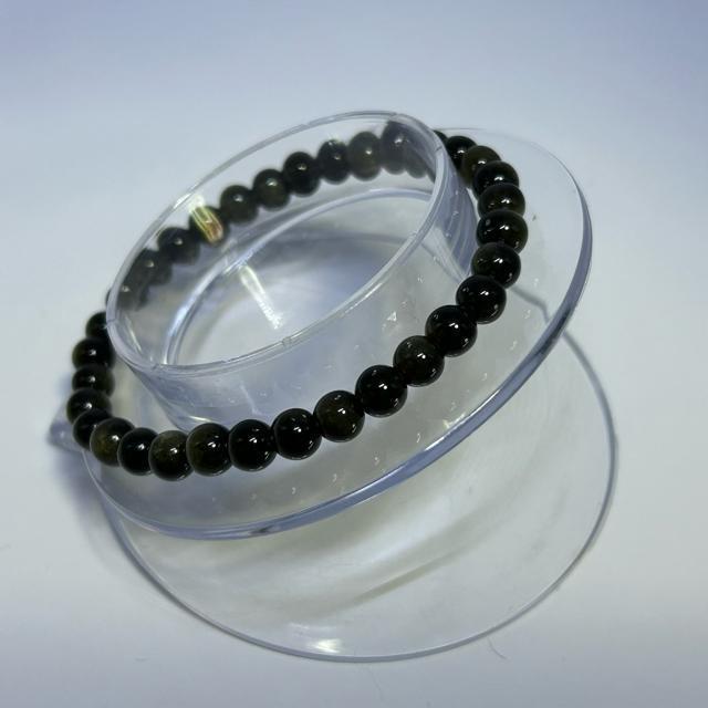 オプシディアン ブレスレット 約6mm玉 内径約16.5〜17cm < 女性アクセサリー/時計 オプシディアン ブレスレット 約6mm玉 内径約16.5〜17cm < 女性アクセサリー/時計の