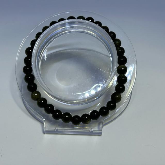 オプシディアン ブレスレット 約6mm玉 内径約16.5〜17cm < 女性アクセサリー/時計 オプシディアン ブレスレット 約6mm玉 内径約16.5〜17cm < 女性アクセサリー/時計の