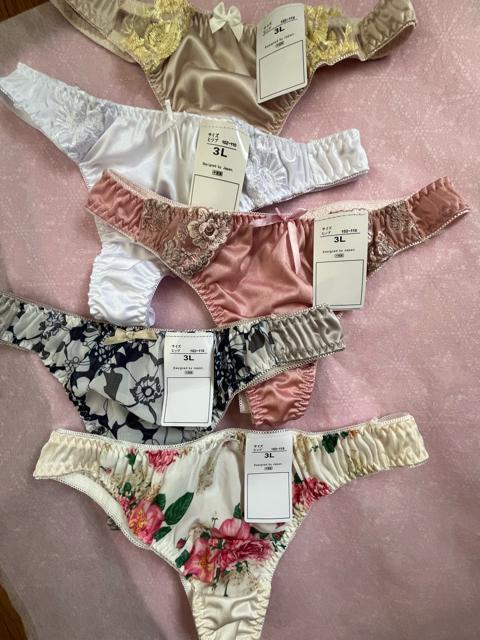 3Lサイズ!5枚セット!光沢ツルツル素材!シフォン使い!高貴品格!色とりどり!エレガント!Tバックショーツ!No.愛 < 女性ファッション  3Lサイズ!5枚セット!光沢ツルツル素材!シフォン使い!高貴品格!色とりどり!エレガント!Tバックショーツ!No.愛 < 女性ファッションの