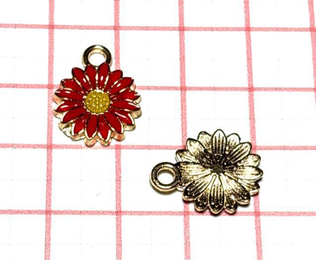 522 マーガレット系のお花 赤2個 植物 金属チャーム エナメルパーツ < ペット/手芸/園芸 522 マーガレット系のお花 赤2個 植物 金属チャーム エナメルパーツ < ペット/手芸/園芸の
