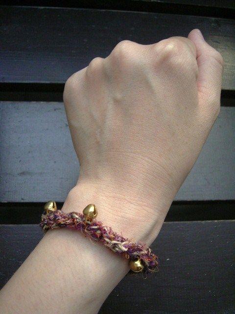 ☆即決☆ヘンプxシルク*すずブレスレット*4 ハンドメイド < 男性アクセサリー/時計  ☆即決☆ヘンプxシルク*すずブレスレット*4 ハンドメイド < 男性アクセサリー/時計の