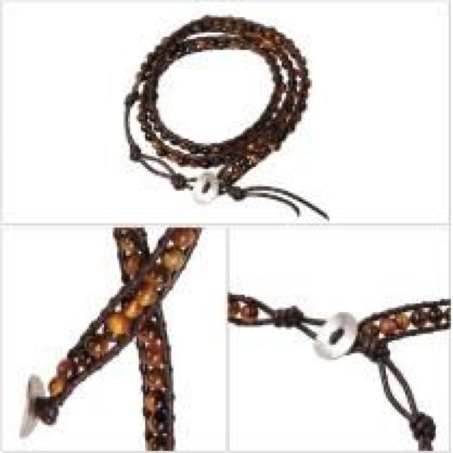 3連 天然石 オニキス ぐるぐる巻き ラップブレス 箱付 < 男性アクセサリー/時計 3連 天然石 オニキス ぐるぐる巻き ラップブレス 箱付 < 男性アクセサリー/時計の