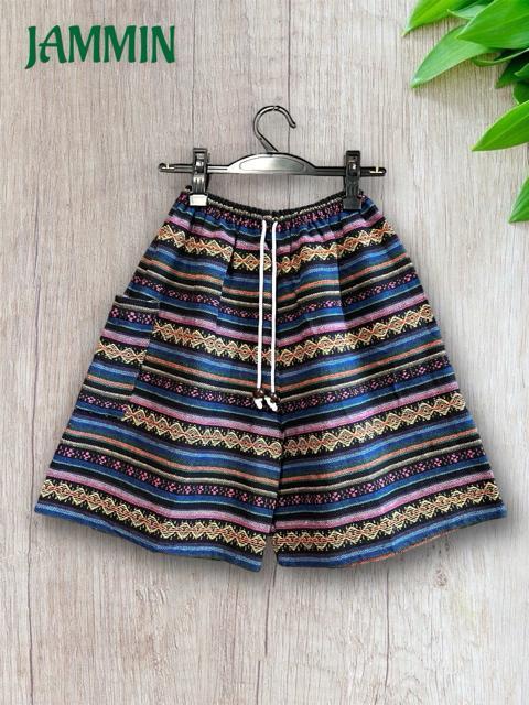 織り柄ショートパンツ アジアン エスニック ハーフパンツ ヒッピー < 男性ファッション  織り柄ショートパンツ アジアン エスニック ハーフパンツ ヒッピー  < 男性ファッションの