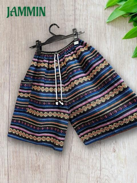 織り柄ショートパンツ アジアン エスニック ハーフパンツ ヒッピー < 男性ファッション  織り柄ショートパンツ アジアン エスニック ハーフパンツ ヒッピー < 男性ファッションの