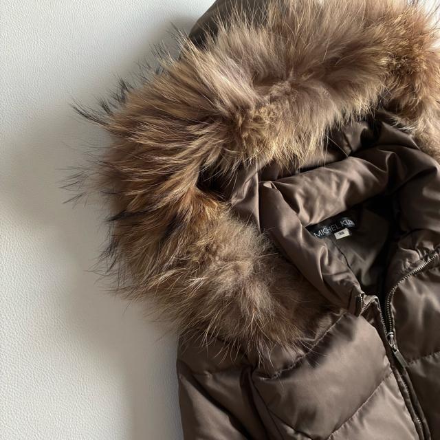 ◆美品◆ミッシェルクラン◆ラクーンファー◆ショートダウンジャケット◆ブラウン◆M < ブランド ◆美品◆ミッシェルクラン◆ラクーンファー◆ショートダウンジャケット◆ブラウン◆M < ブランドの