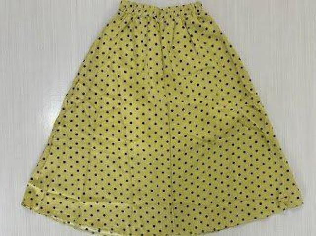 ドット柄 ロング スカート 春夏服 ボトムス グリーン < 女性ファッション ドット柄 ロング スカート 春夏服 ボトムス グリーン < 女性ファッションの