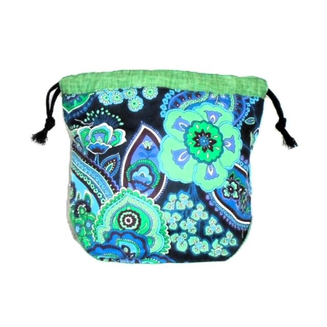 【底マチ幅が広い巾着】◆ヴェラブラッドリー◆【Blue Rhapsody】緑 < 女性ファッション 【底マチ幅が広い巾着】◆ヴェラブラッドリー◆【Blue Rhapsody】緑 < 女性ファッションの