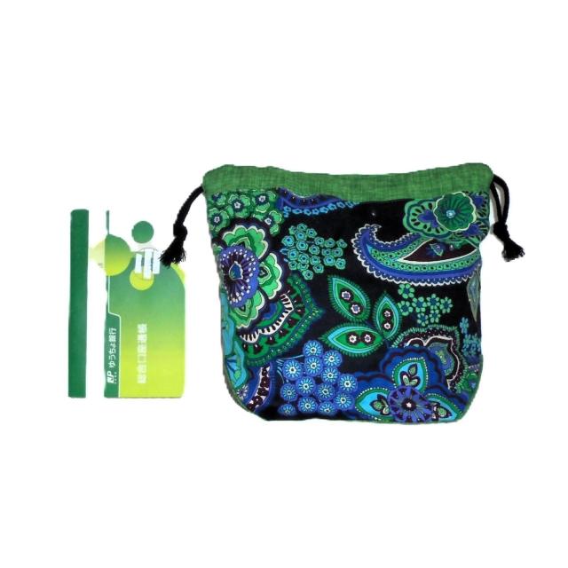 【底マチ幅が広い巾着】◆ヴェラブラッドリー◆【Blue Rhapsody】緑 < 女性ファッション 【底マチ幅が広い巾着】◆ヴェラブラッドリー◆【Blue Rhapsody】緑 < 女性ファッションの