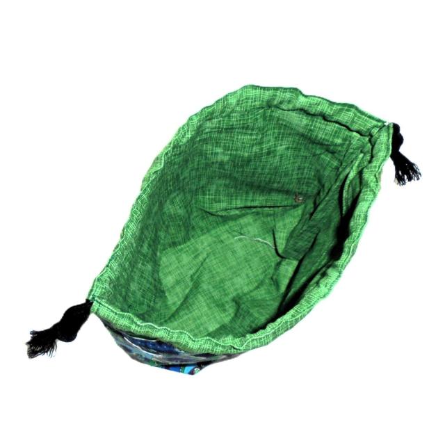 【底マチ幅が広い巾着】◆ヴェラブラッドリー◆【Blue Rhapsody】緑 < 女性ファッション 【底マチ幅が広い巾着】◆ヴェラブラッドリー◆【Blue Rhapsody】緑 < 女性ファッションの