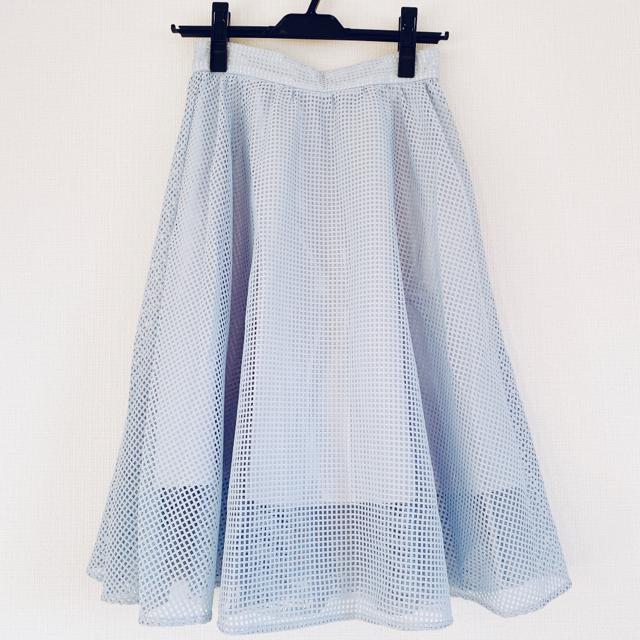 PEGGYLANAパンチングシースルーフレアラッセルメッシュスカート < 女性ファッション PEGGYLANAパンチングシースルーフレアラッセルメッシュスカート < 女性ファッションの