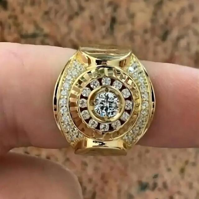 爆ヤス価格790円★ラウンドキュービックジルコニア付き メンズ18KゴールドプレートリングUSAサイズ11号(日本サイズ24) < 男性アクセサリー/時計 爆ヤス価格790円★ラウンドキュービックジルコニア付き メンズ18KゴールドプレートリングUSAサイズ11号(日本サイズ24) < 男性アクセサリー/時計の