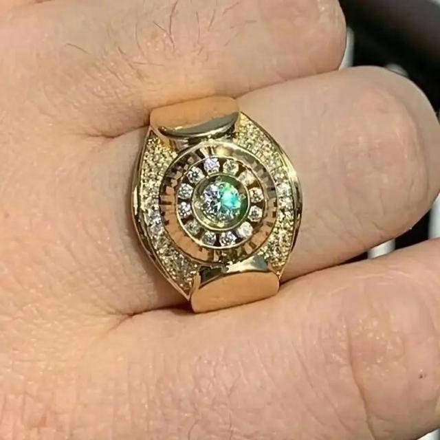 爆ヤス価格790円★ラウンドキュービックジルコニア付き メンズ18KゴールドプレートリングUSAサイズ11号(日本サイズ24) < 男性アクセサリー/時計 爆ヤス価格790円★ラウンドキュービックジルコニア付き メンズ18KゴールドプレートリングUSAサイズ11号(日本サイズ24) < 男性アクセサリー/時計の