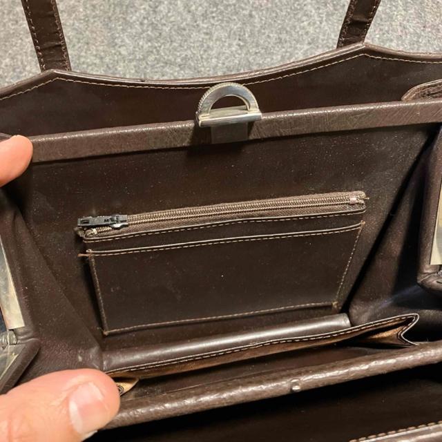 【アンティーク】 オーストリッチ 型押し / がま口 ハンドバッグ < 女性ファッション  【アンティーク】 オーストリッチ 型押し / がま口 ハンドバッグ < 女性ファッションの