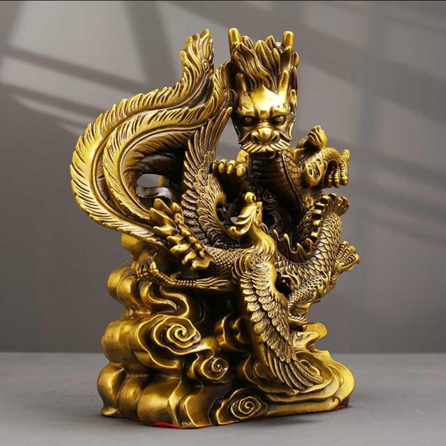 風水 龍と鳳凰 置物 ゴールド ドラゴン フェニックス 不死鳥 < インテリア/ライフ 風水 龍と鳳凰 置物 ゴールド ドラゴン フェニックス 不死鳥 < インテリア/ライフの