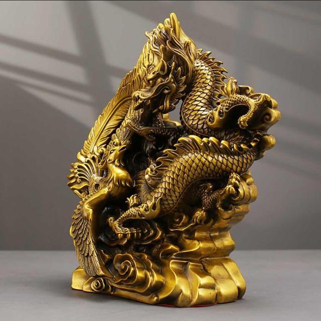 風水 龍と鳳凰 置物 ゴールド ドラゴン フェニックス 不死鳥 < インテリア/ライフ 風水 龍と鳳凰 置物 ゴールド ドラゴン フェニックス 不死鳥 < インテリア/ライフの