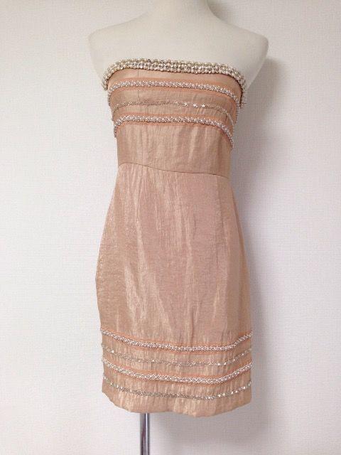 ゴールドパールビジューベアパーティ結婚式ワンピースドレス < ブランド ゴールドパールビジューベアパーティ結婚式ワンピースドレス < ブランドの