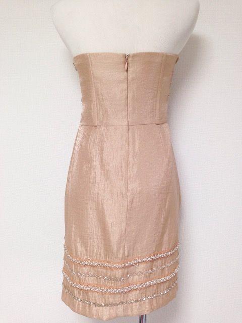 ゴールドパールビジューベアパーティ結婚式ワンピースドレス < ブランド ゴールドパールビジューベアパーティ結婚式ワンピースドレス < ブランドの