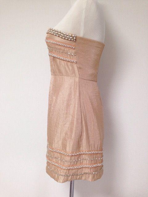 ゴールドパールビジューベアパーティ結婚式ワンピースドレス < ブランド ゴールドパールビジューベアパーティ結婚式ワンピースドレス < ブランドの