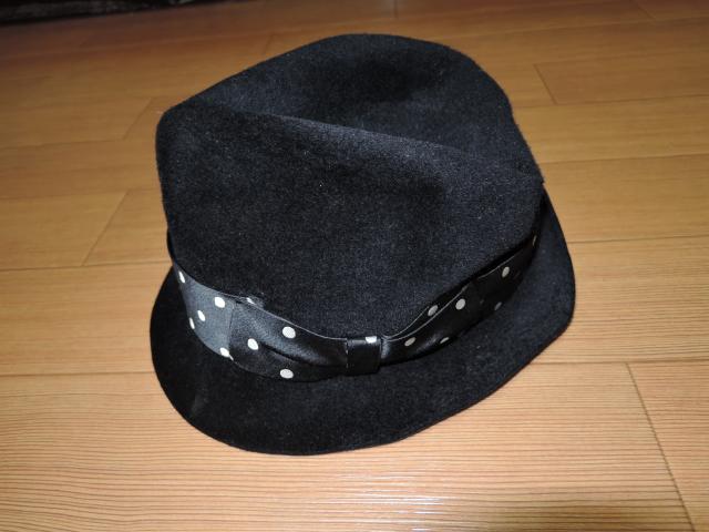 ワコマリアWACKO MARIAウールハットM黒ドット柄リボン < ブランド  ワコマリアWACKO MARIAウールハットM黒ドット柄リボン < ブランドの