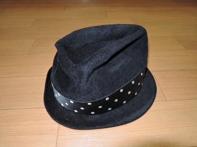 ワコマリアWACKO MARIAウールハットM黒ドット柄リボン < ブランド  ワコマリアWACKO MARIAウールハットM黒ドット柄リボン < ブランドの