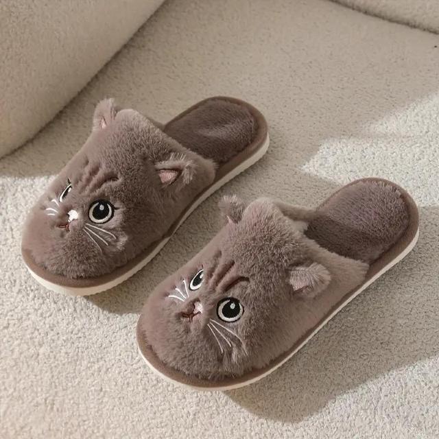 爆ヤス価格790円★快適なキャットスリッパ - 暖かいフリース裏地、滑り止めEVAソール、屋内外使用可能 23.5cm コーヒー色 < 女性ファッション  爆ヤス価格790円★快適なキャットスリッパ - 暖かいフリース裏地、滑り止めEVAソール、屋内外使用可能 23.5cm コーヒー色 < 女性ファッションの
