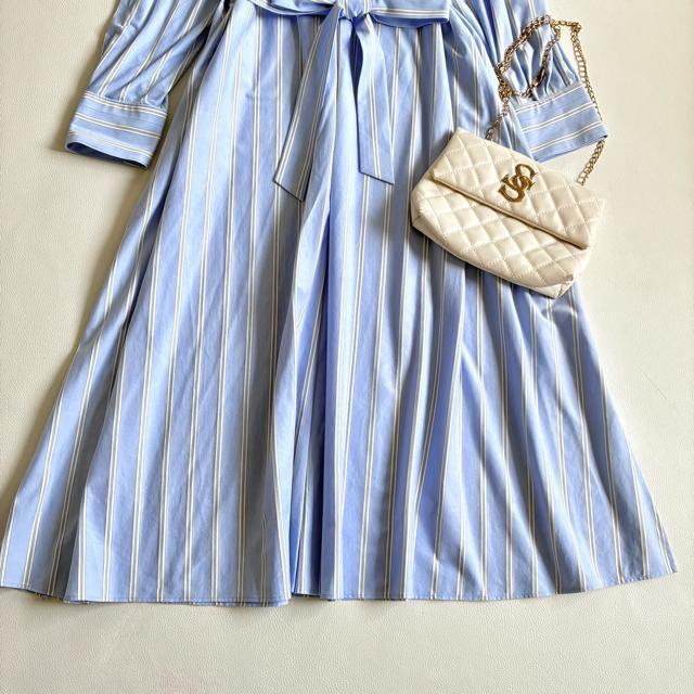 ◆美品◆3.1万◆23区◆ストライプジャージーワンピース◆ロング◆ブルー◆M < ブランド ◆美品◆3.1万◆23区◆ストライプジャージーワンピース◆ロング◆ブルー◆M < ブランドの