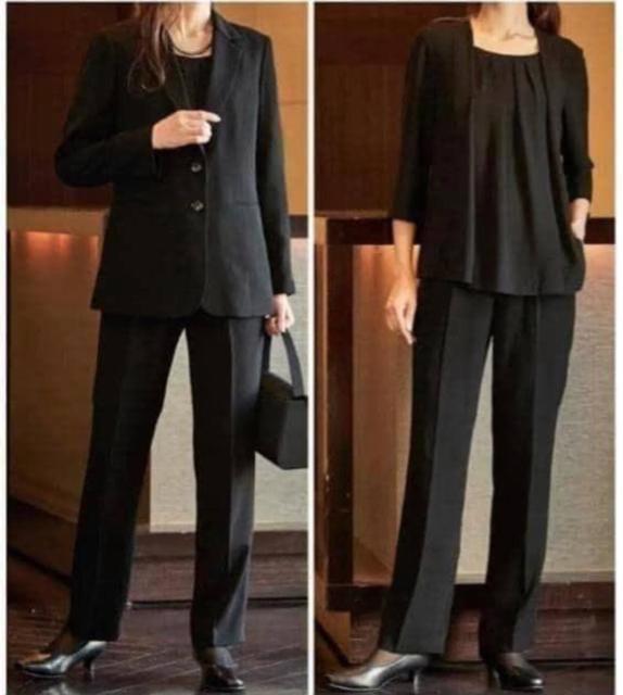 新品☆3L喪服礼服パンツスーツ3点セット黒ブラックフォーマル☆R236 < 女性ファッション 新品☆3L喪服礼服パンツスーツ3点セット黒ブラックフォーマル☆R236 < 女性ファッションの
