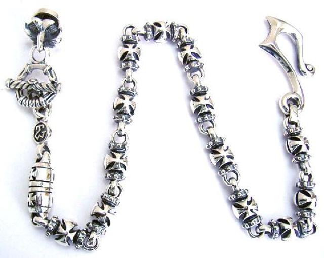 シルバー925 フック&クロスボールウォレットチェーン < 男性アクセサリー/時計  シルバー925 フック&クロスボールウォレットチェーン  < 男性アクセサリー/時計の