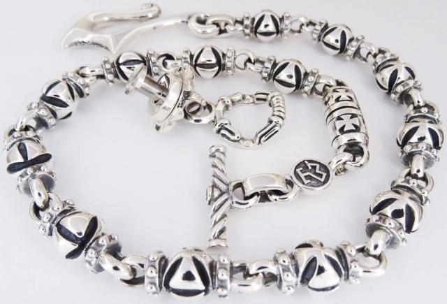 シルバー925 フック&クロスボールウォレットチェーン < 男性アクセサリー/時計  シルバー925 フック&クロスボールウォレットチェーン < 男性アクセサリー/時計の