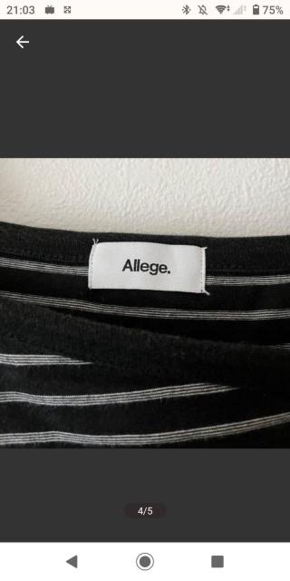 ※Allege. 変形 ボーダーカットソー 長袖Tシャツ ブラック < 女性ファッション  ※Allege. 変形 ボーダーカットソー 長袖Tシャツ ブラック < 女性ファッションの