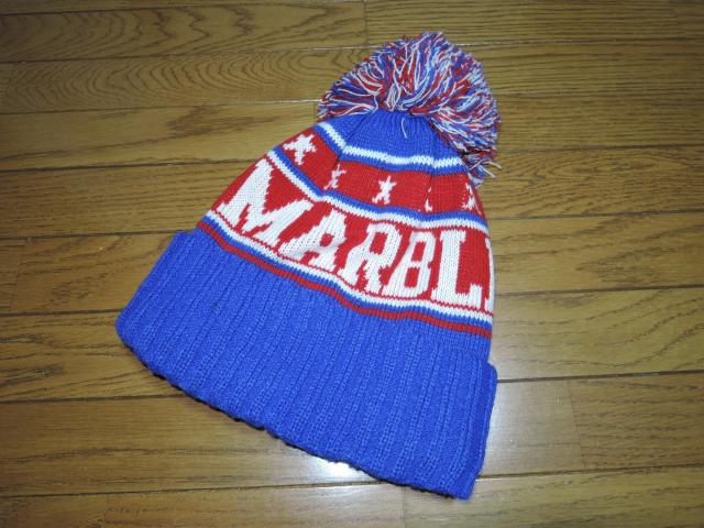 MARBLES マーブルズ ボンボン ニットキャップ 青赤系 ニット帽子 トリコロール tmt < ブランド  MARBLES マーブルズ ボンボン ニットキャップ 青赤系 ニット帽子 トリコロール tmt  < ブランドの