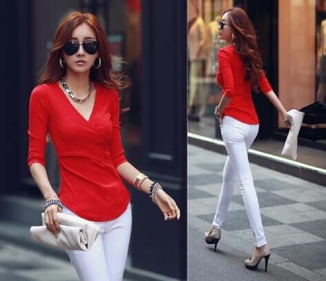 残1点790円★在庫処分セール ベストセラー Vクロスカットソートップス 白F < 女性ファッション  残1点790円★在庫処分セール ベストセラー Vクロスカットソートップス 白F < 女性ファッションの