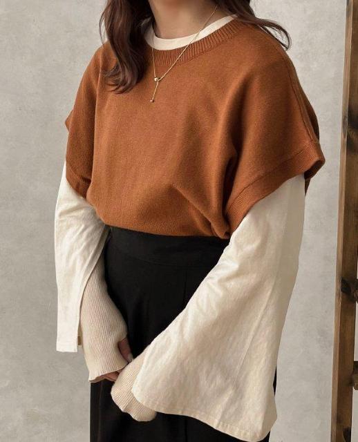 即決 新品未使用 apres jour clear アプレジュールクリア マルチウェイニットソー オレンジブラウン タグ無し < 女性ファッション  即決 新品未使用 apres jour clear アプレジュールクリア マルチウェイニットソー オレンジブラウン タグ無し  < 女性ファッションの