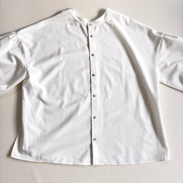 ◆美品◆前後2way◆後ろボタンボリューム袖ブラウス◆オケージョン◆白◆厚手◆F < 女性ファッション ◆美品◆前後2way◆後ろボタンボリューム袖ブラウス◆オケージョン◆白◆厚手◆F < 女性ファッションの