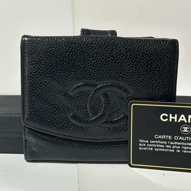 CHANEL �V���l�� 7120306 �R�R�}�[�N �L���r�A�X�L�� ��܂� ���z �E�H���b�g ���K���� �u���b�N  �� �u�����h�� 