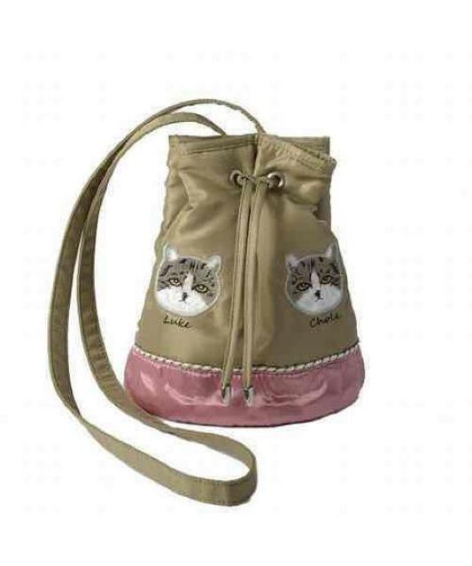 キャセリーニ×高橋愛コラボ・猫刺繍リバーシブル巾着バッグ < ブランド  キャセリーニ×高橋愛コラボ・猫刺繍リバーシブル巾着バッグ  < ブランドの