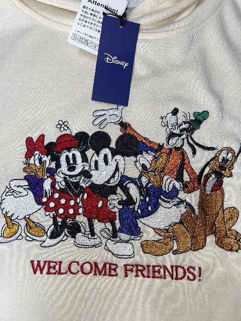 ♯新品♯ディズニー ミッキー&フレンズ 総柄 刺繍プリント可愛!!フード トレーナー パーカー L  ミッキー ミニー ドナルド < 女性ファッション  ♯新品♯ディズニー ミッキー&フレンズ 総柄 刺繍プリント可愛!!フード トレーナー パーカー L  ミッキー ミニー ドナルド < 女性ファッションの