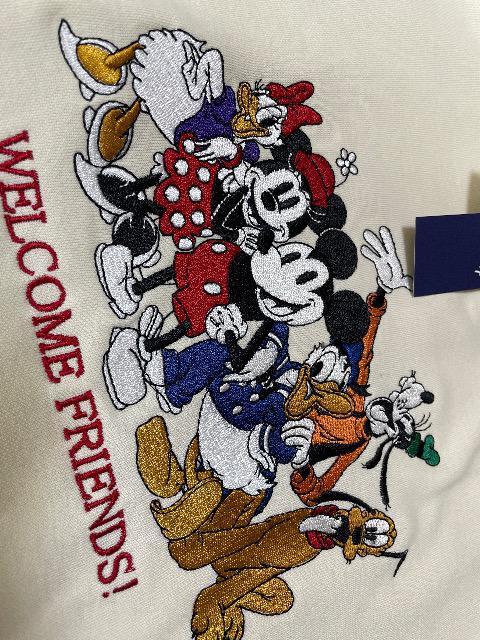 ♯新品♯ディズニー ミッキー&フレンズ 総柄 刺繍プリント可愛!!フード トレーナー パーカー L  ミッキー ミニー ドナルド < 女性ファッション  ♯新品♯ディズニー ミッキー&フレンズ 総柄 刺繍プリント可愛!!フード トレーナー パーカー L  ミッキー ミニー ドナルド < 女性ファッションの
