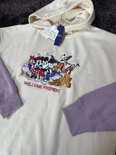♯新品♯ディズニー ミッキー&フレンズ 総柄 刺繍プリント可愛!!フード トレーナー パーカー L  ミッキー ミニー ドナルド < 女性ファッション  ♯新品♯ディズニー ミッキー&フレンズ 総柄 刺繍プリント可愛!!フード トレーナー パーカー L  ミッキー ミニー ドナルド < 女性ファッションの