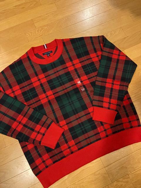 TOMMY HILFIGER 綿素材セーター大きいsize XXL タータンチェック赤 トミーヒルフィガー < 男性ファッション TOMMY HILFIGER 綿素材セーター大きいsize XXL タータンチェック赤 トミーヒルフィガー < 男性ファッションの