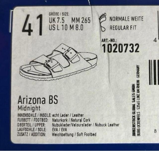 BIRKENSTOCK Arizona Midnight 41 �r���P���V���g�b�N �A���]�i �~�b�h�i�C�g 26.5cm �� �u�����h�� 