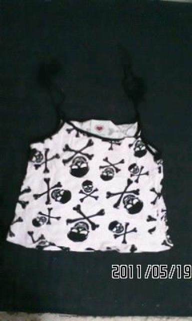 スーパーラヴァーズ・ブラック×ピンクスカル総柄キャミソール < ブランド スーパーラヴァーズ・ブラック×ピンクスカル総柄キャミソール < ブランドの