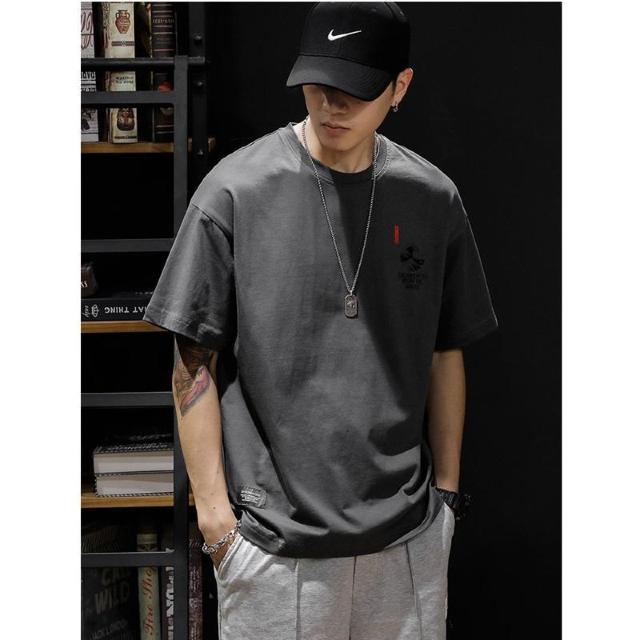 XLサイズ◆アメリカンレトロ 綿100% 浮世絵プリントTシャツ グレー エイトボアー◆k51 < 男性ファッション  XLサイズ◆アメリカンレトロ 綿100% 浮世絵プリントTシャツ グレー エイトボアー◆k51 < 男性ファッションの