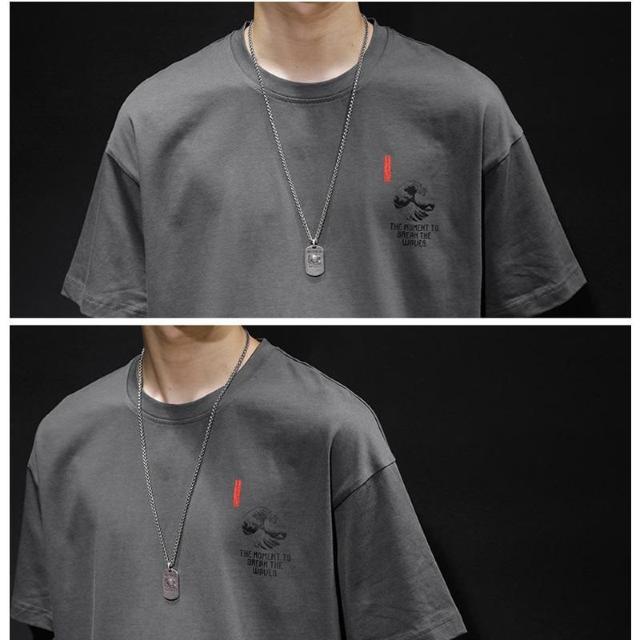 XLサイズ◆アメリカンレトロ 綿100% 浮世絵プリントTシャツ グレー エイトボアー◆k51 < 男性ファッション  XLサイズ◆アメリカンレトロ 綿100% 浮世絵プリントTシャツ グレー エイトボアー◆k51 < 男性ファッションの