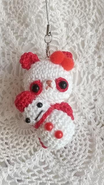 雪だるまとカラフルぱんだ*編みぐるみストラップ(赤) < ペット/手芸/園芸 雪だるまとカラフルぱんだ*編みぐるみストラップ(赤) < ペット/手芸/園芸の