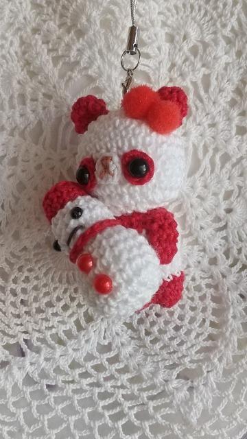 雪だるまとカラフルぱんだ*編みぐるみストラップ(赤) < ペット/手芸/園芸 雪だるまとカラフルぱんだ*編みぐるみストラップ(赤) < ペット/手芸/園芸の