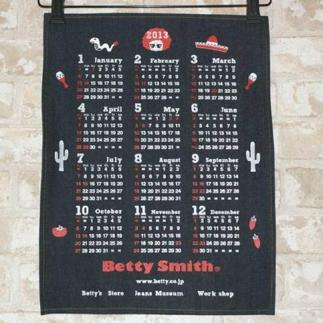 Betty Smithベティスミス2013年洗えるデニムカレンダー < インテリア/ライフ  Betty Smithベティスミス2013年洗えるデニムカレンダー  < インテリア/ライフの